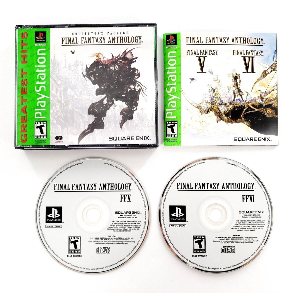 Final Fantasy Anthology (Sony PlayStation 1, 1999) Complete w/ Reg Card Tested